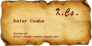 Keler Csaba névjegykártya