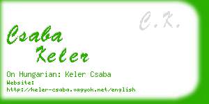 csaba keler business card